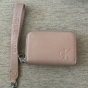 Calvin Klein Beige Wristlet Clutch